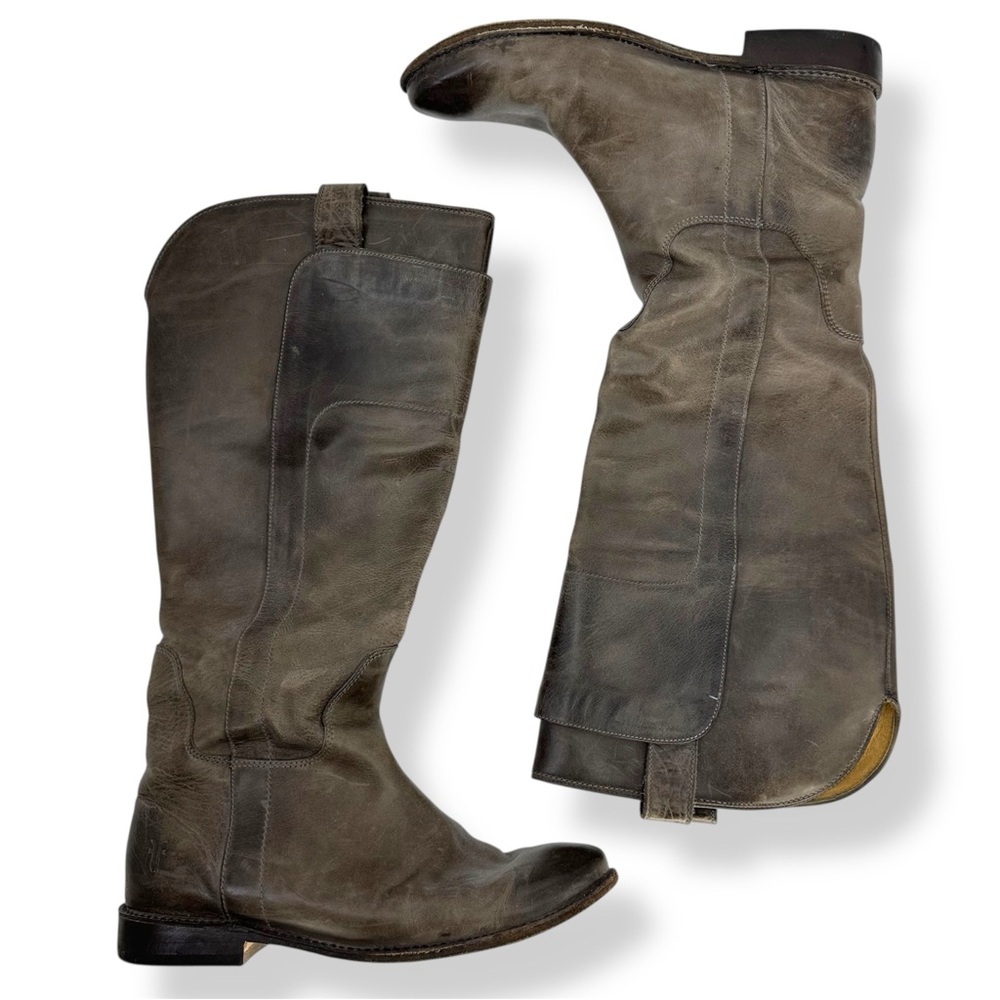 Frye Piage Tall Riding Boots 7 Grey 77534